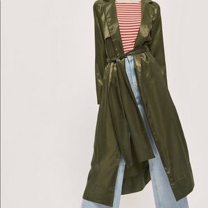 Top shop satin duster in olive